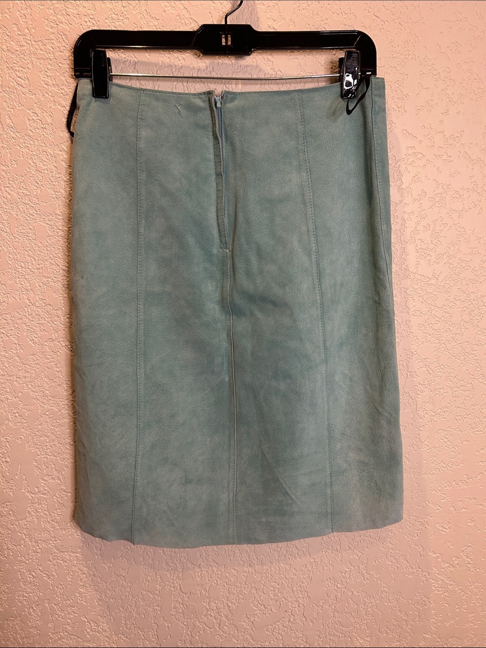 bebe Teal Suede-Look Pencil Skirt